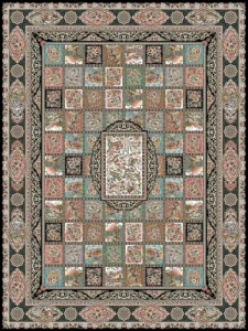 فرش 1200 شانه طرح شکارگاه