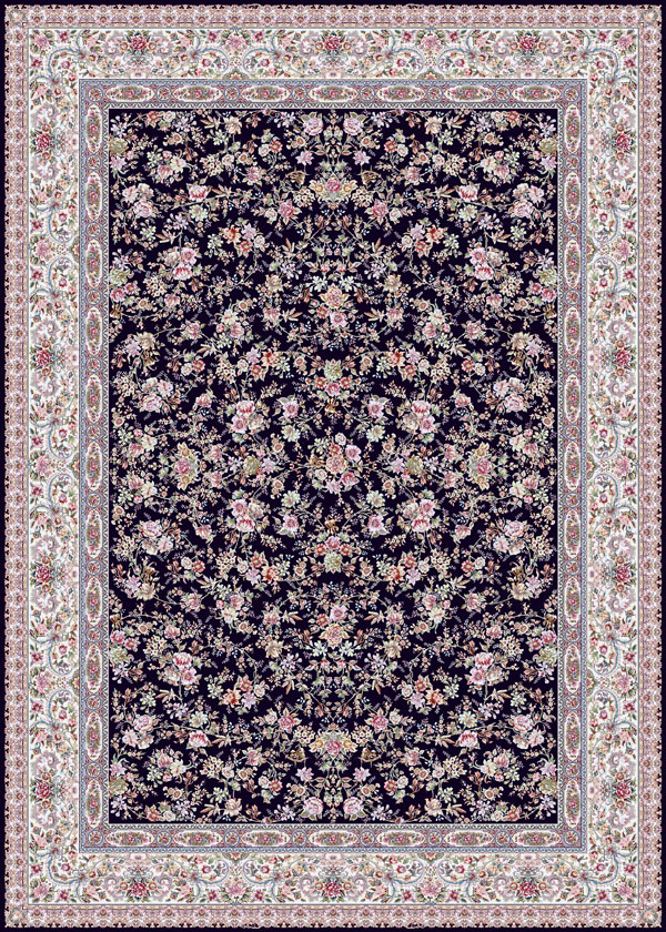 طرح گل افشان سرمه ای