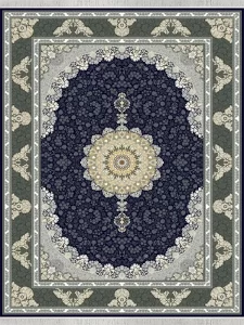 فرش 1500 شانه طرح شهناز سرمه ای