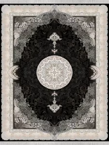 فرش 1200 شانه طرح آنکارا مشکی