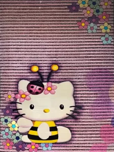 فرش کودک طرح کیتی دو قلو