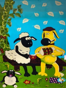 فرش ماشینی کودک طرح بره ناقلا