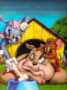 فرش ماشینی کودک طرح تام و جری