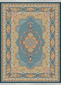 فرش 1500شانه طرح آفاق ابریشم ریشه دستی