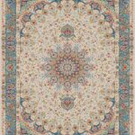 فرش 1500 شانه طرح شکوه نقره ای حاشیه اقیانوسی
