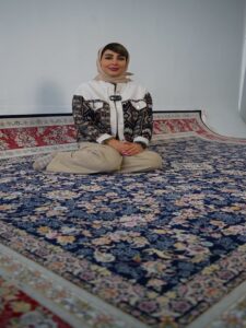 فرش 1500 شانه طرح روناک سرمه ای