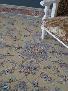 فرش 1500 شانه طرح گلباران کرم