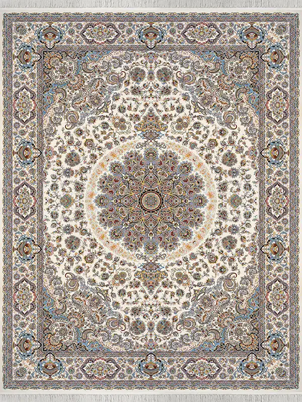 فرش 1200 شانه طرح دیبا کرم