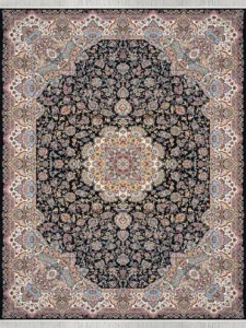 فرش 1200 شانه طرح محراب سرمه ای