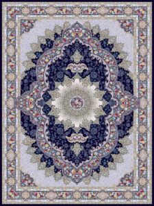 فرش 1200 شانه طرح آروانا سرمه ای