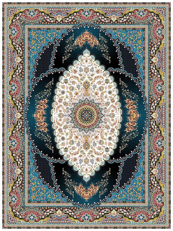 فرش 1200 شانه طرح رنگین کمان